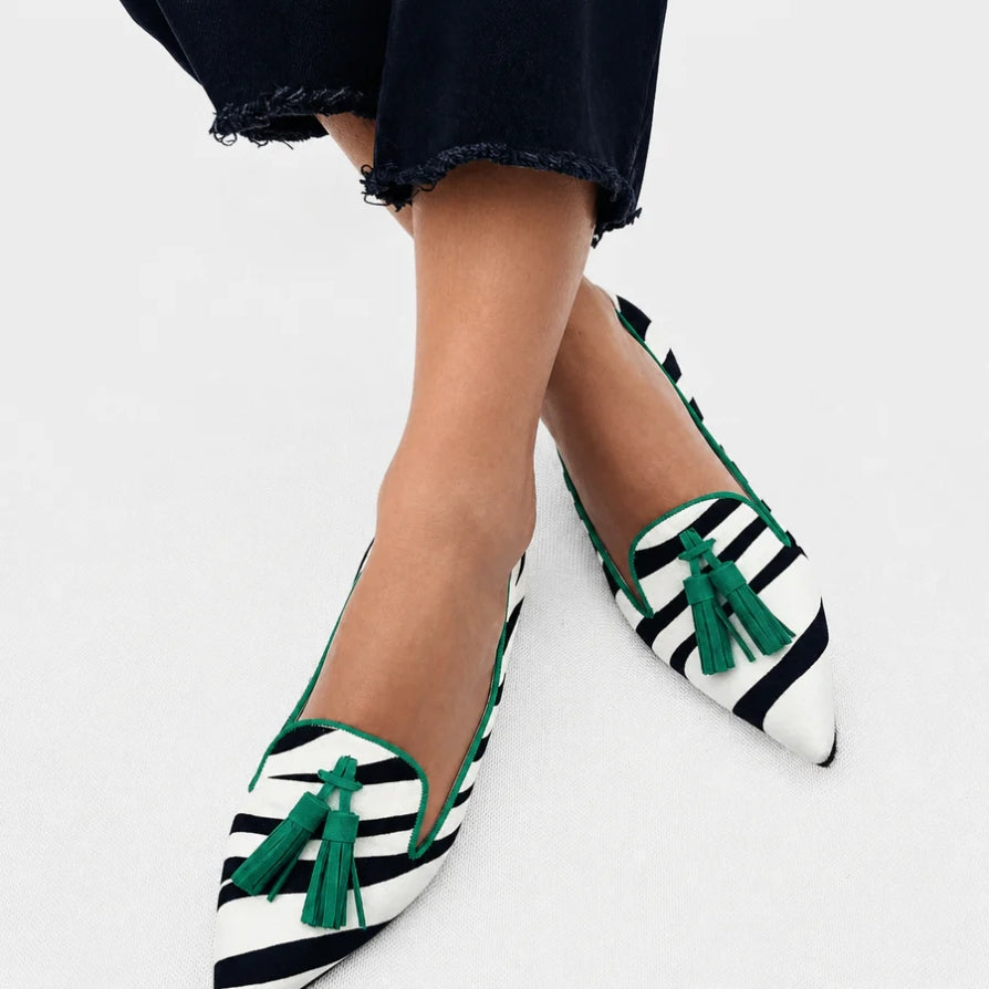 Riane™ | Grønne zebra-loafers