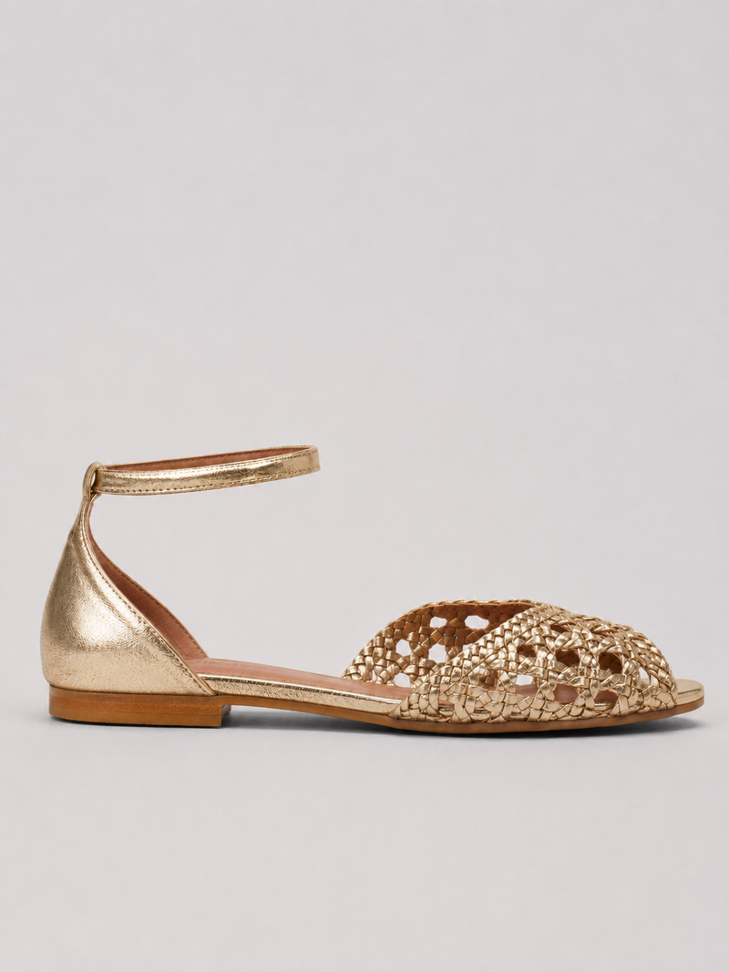 Isadora | Flettede gyldne sandaler