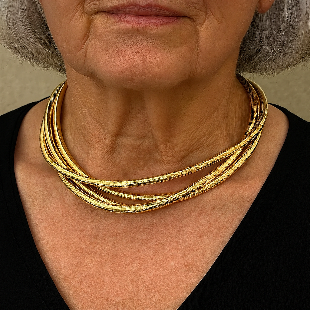 Collier vintage superposé en or