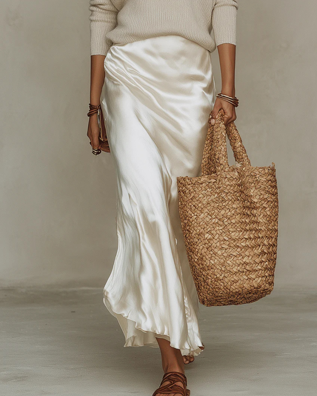 Anaïs – Elegant satin-midikjole