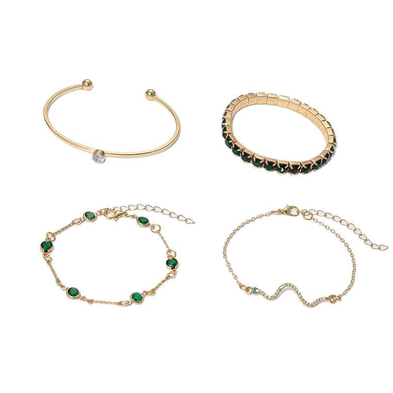 Parure de bracelets Émeraude en or