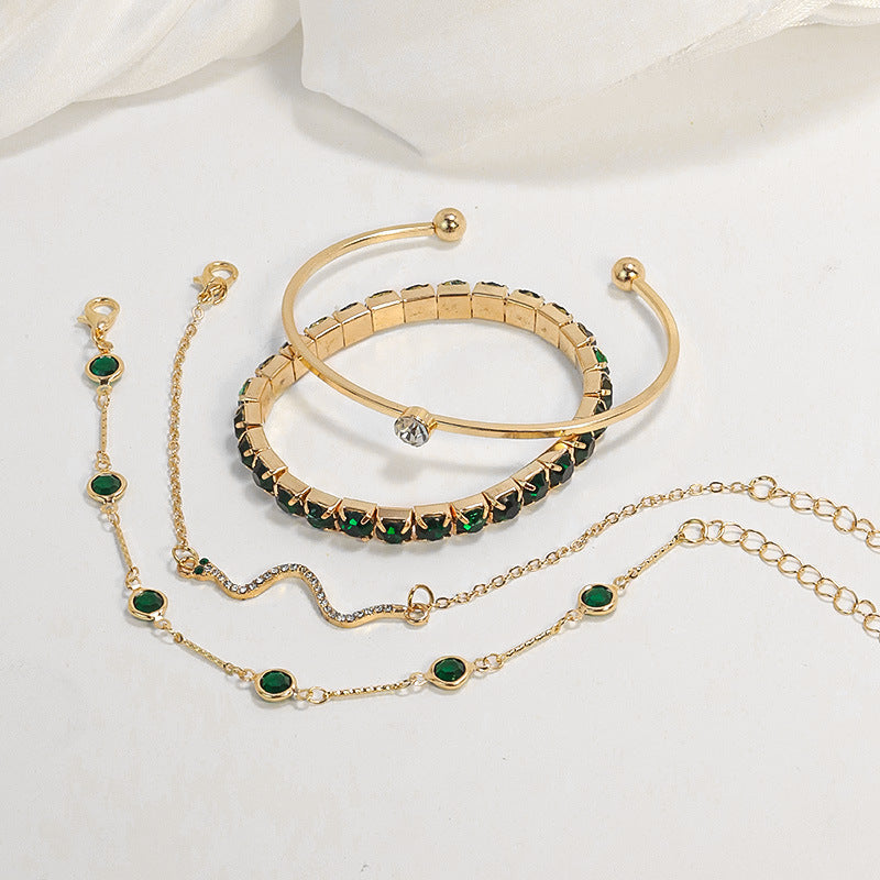 Parure de bracelets Émeraude en or