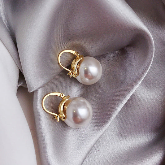 Grosses Boucles d'Oreilles à Perles en Or