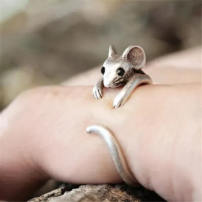 Bague Vintage Souris en Argent