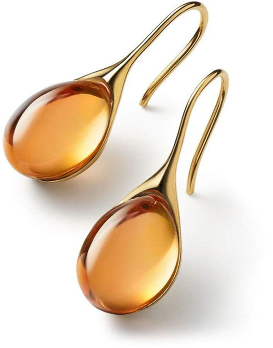 Boucles d'Oreilles Goutte de Cristal en Or et Argent