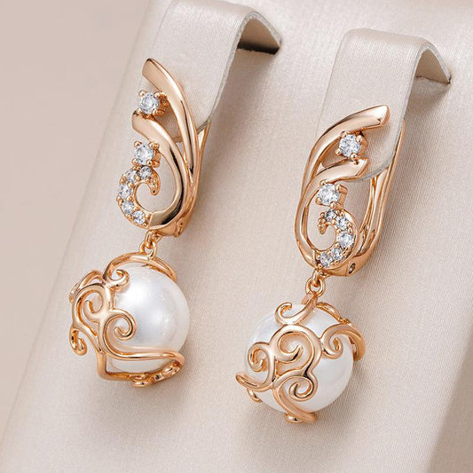 Élégantes boucles d'oreilles en perles d'eau douce