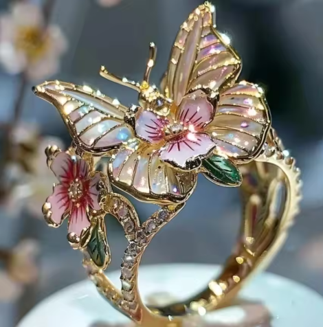 Bague Florale Vintage Dorée Prifddinas