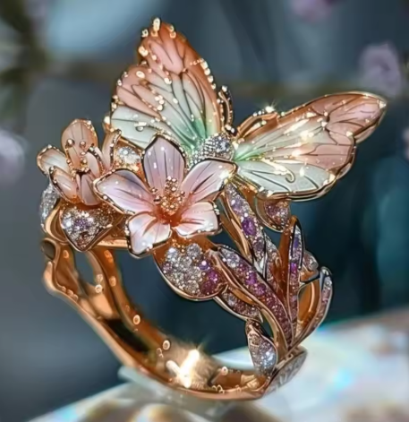 Bague Florale Vintage Dorée Prifddinas
