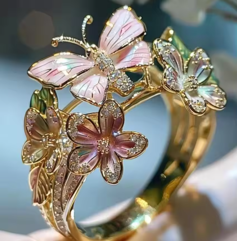 Bague Florale Vintage Dorée Prifddinas