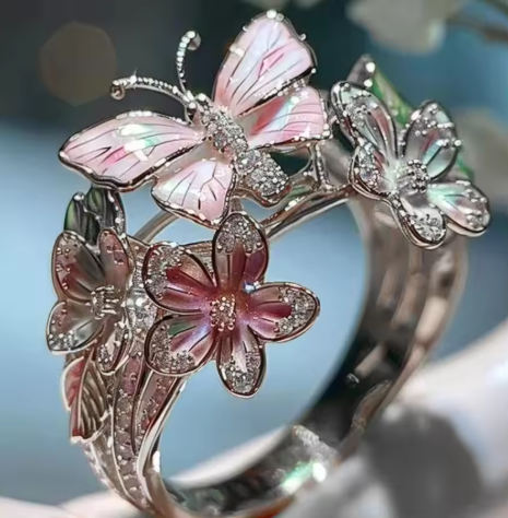 Bague Florale Vintage Dorée Prifddinas