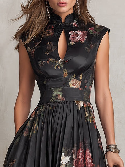 Sienna • Midikjole med blomsterprint