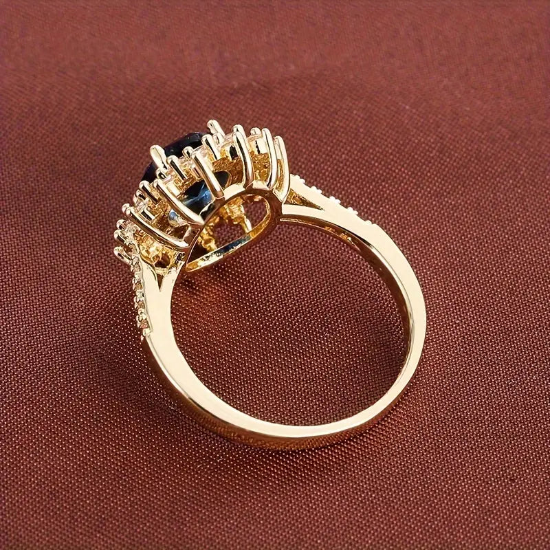 Bague Halo Saphir en Or