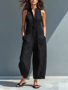 Selma | Minimalistisk ærmeløs jumpsuit i hørblanding