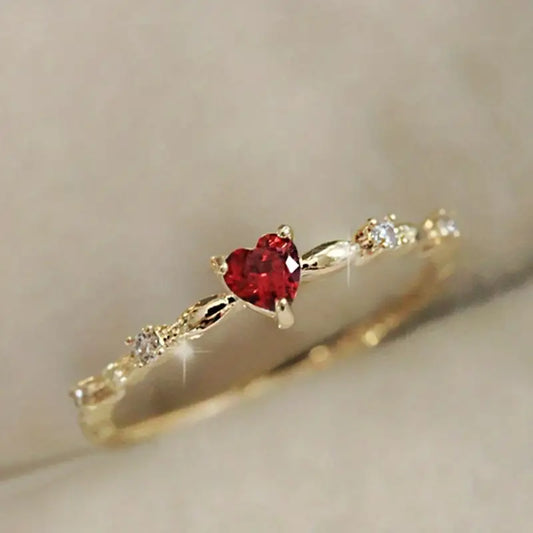 Bague Cœur Rubis en or