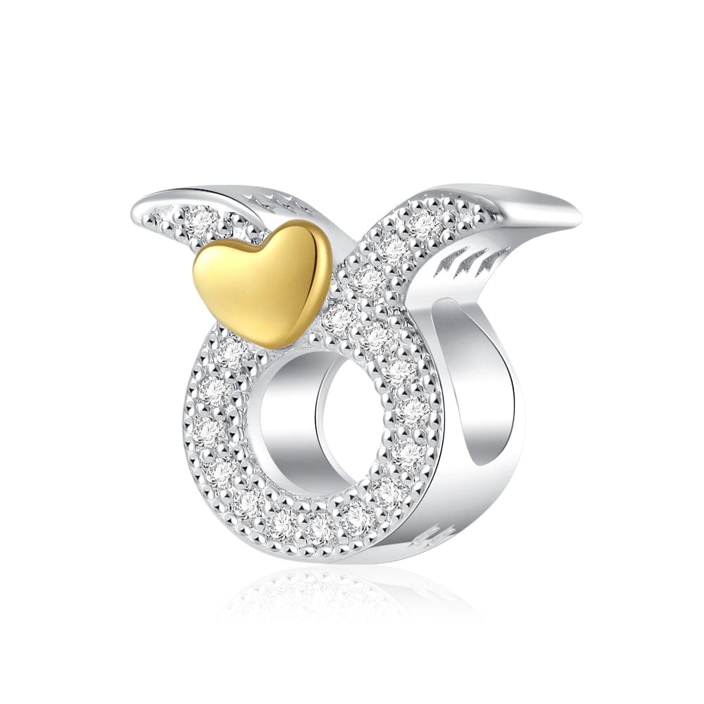 Charms Constellation Zodiaque Cœur Doré et Cristaux Pavés