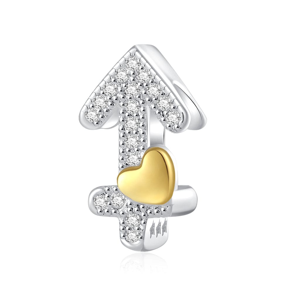 Charms Constellation Zodiaque Cœur Doré et Cristaux Pavés
