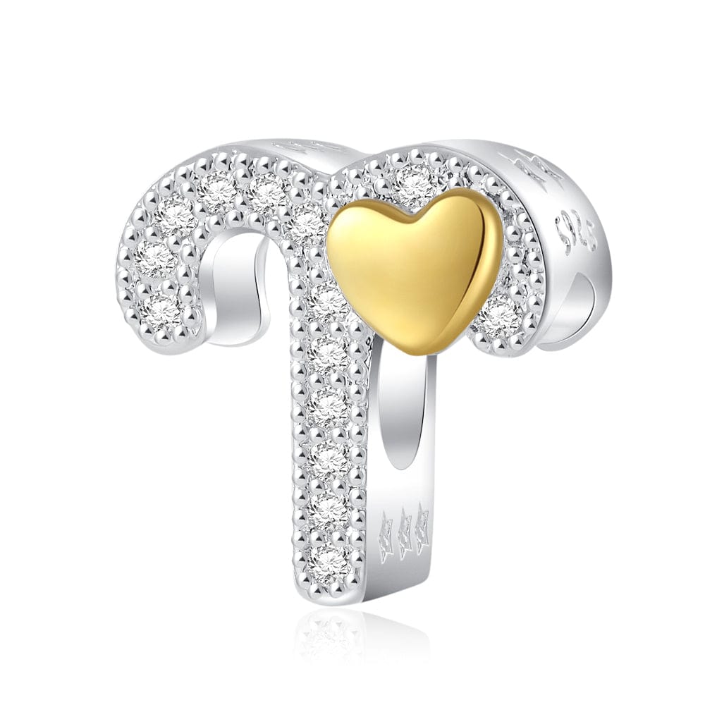 Charms Constellation Zodiaque Cœur Doré et Cristaux Pavés