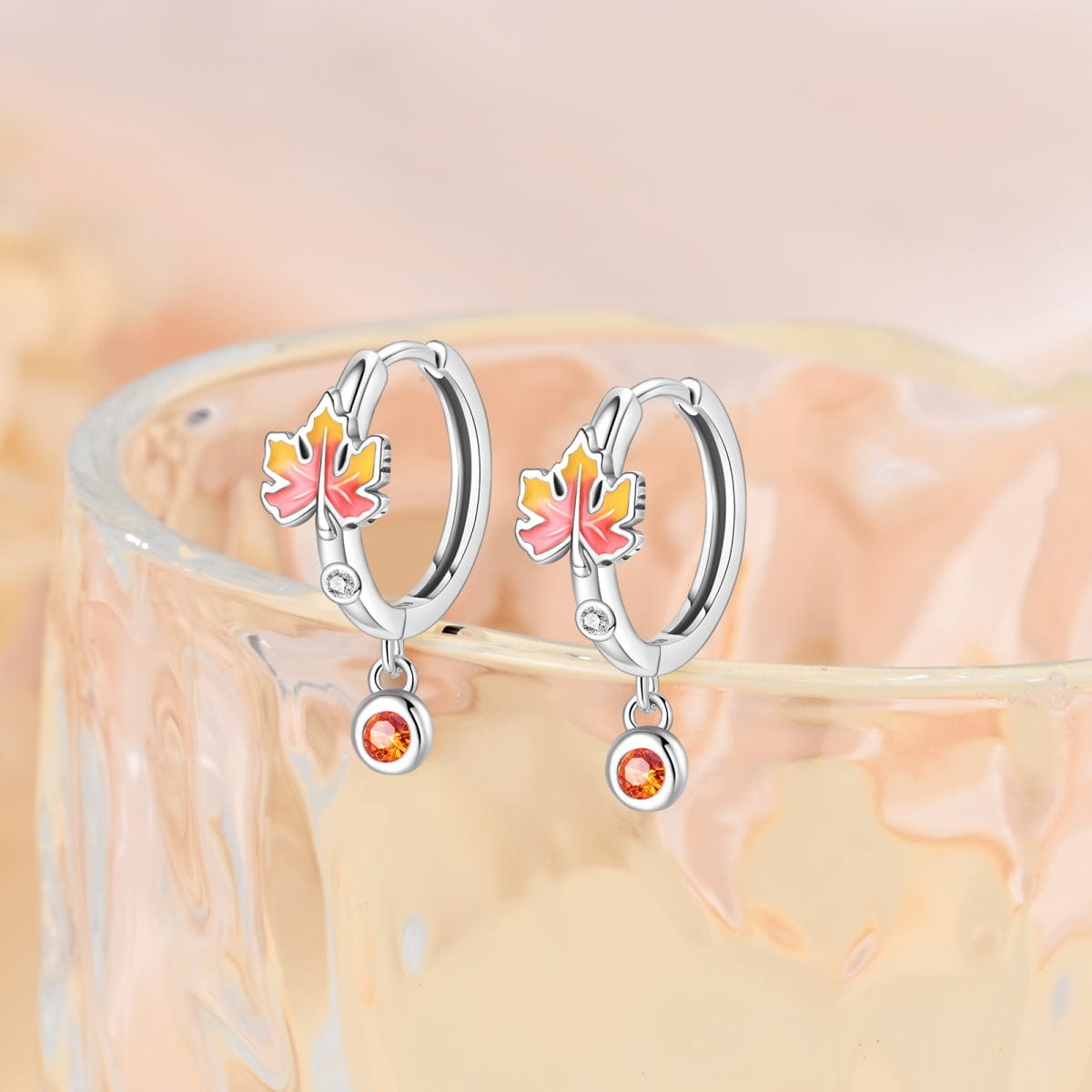 Boucles d'Oreilles Feuille d'Érable Lueur d'Automne