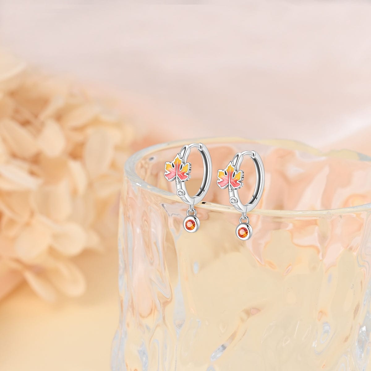 Boucles d'Oreilles Feuille d'Érable Lueur d'Automne