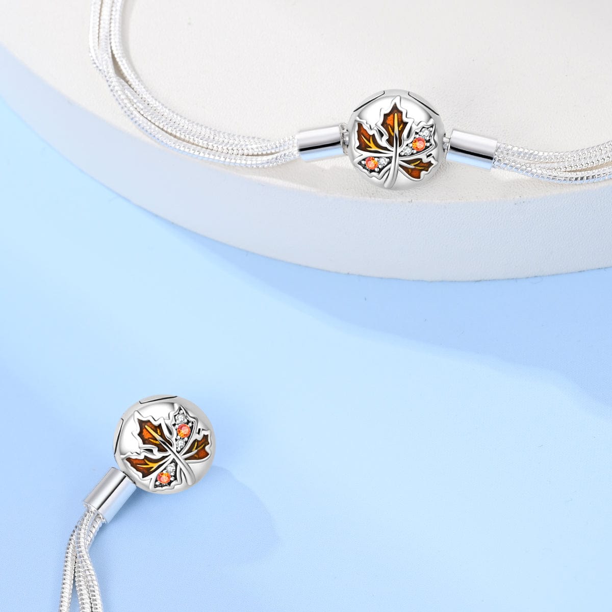 Bracelet Multi-Rangs Feuille d'Érable d'Automne