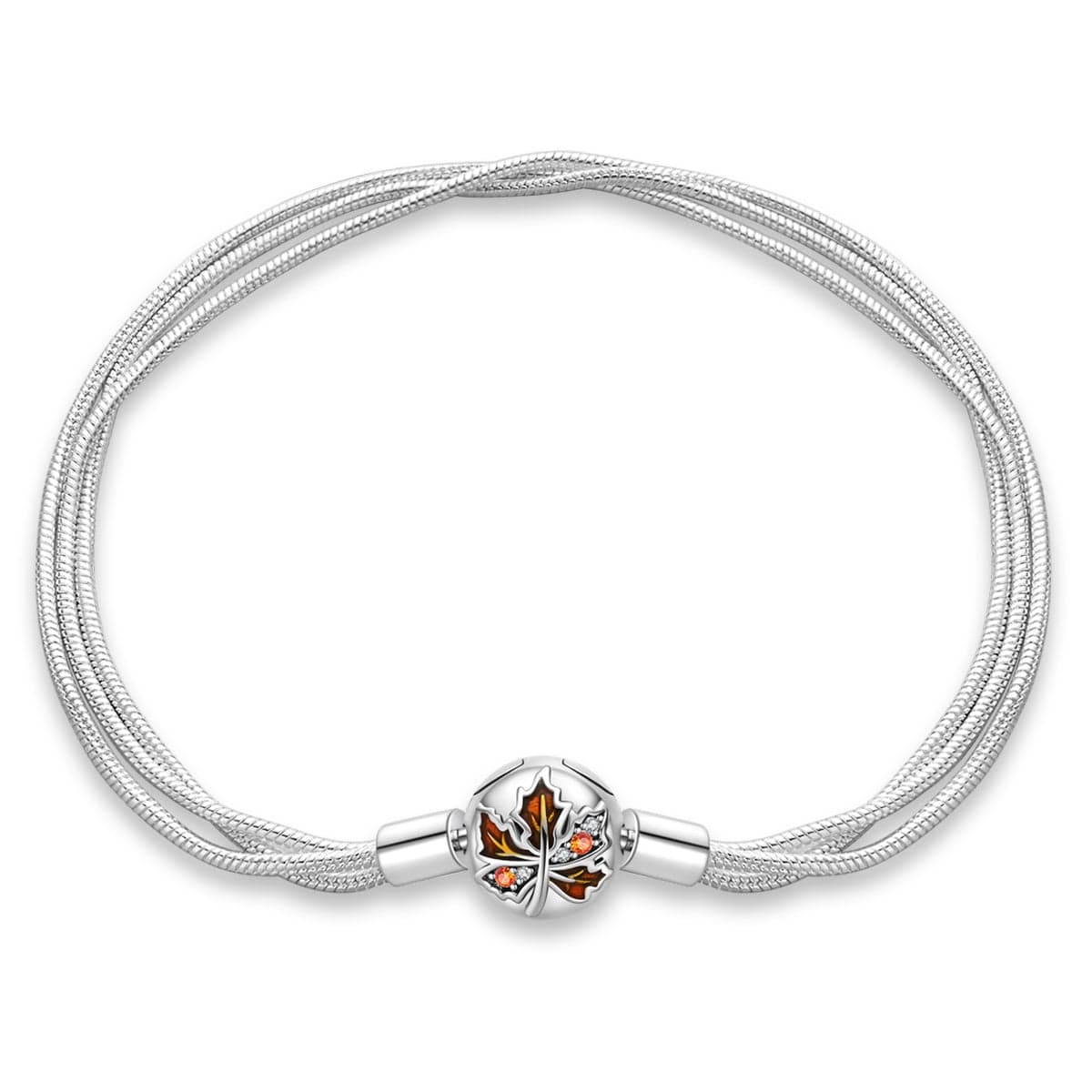 Bracelet Multi-Rangs Feuille d'Érable d'Automne