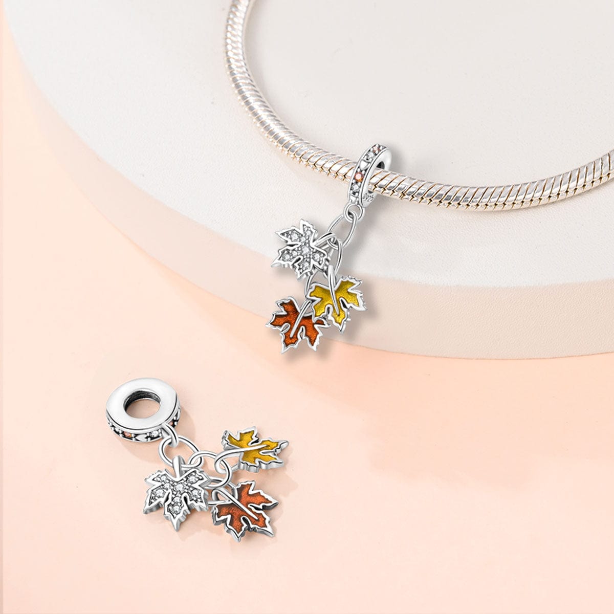 Charm Pendant Feuilles d'Érable d'Automne