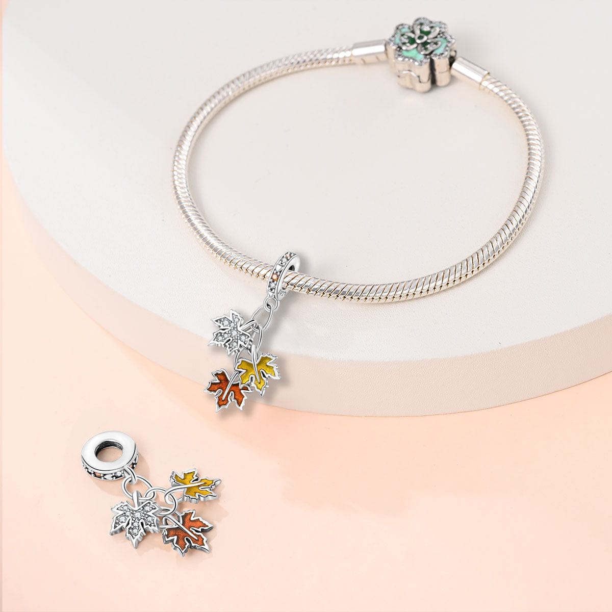 Charm Pendant Feuilles d'Érable d'Automne