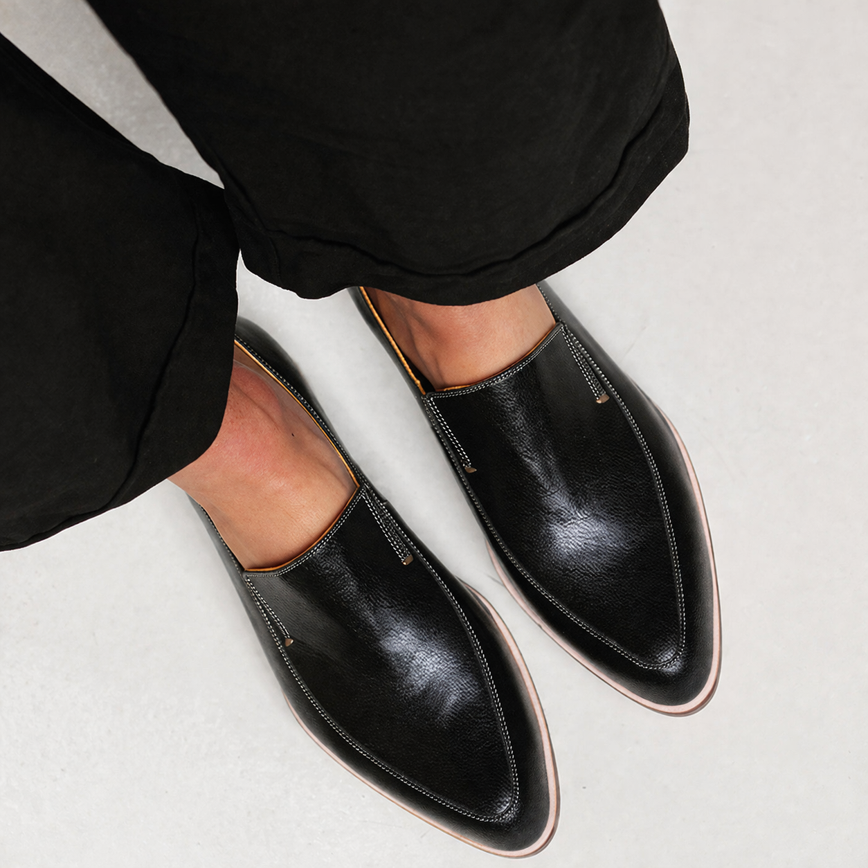 Zofia™ | Loafer i sort patchwork