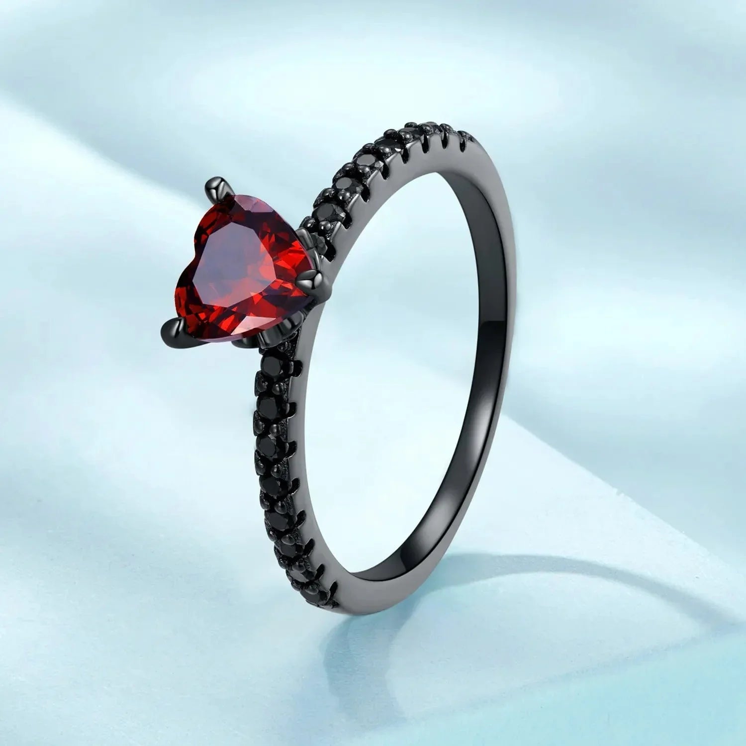 Bague Cœur Punk Noire