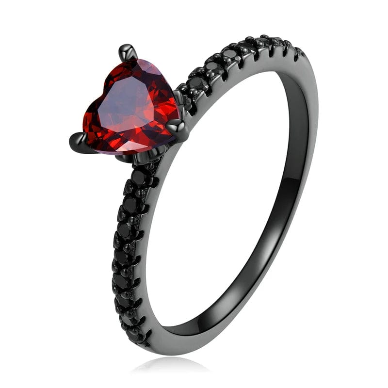 Bague Cœur Punk Noire