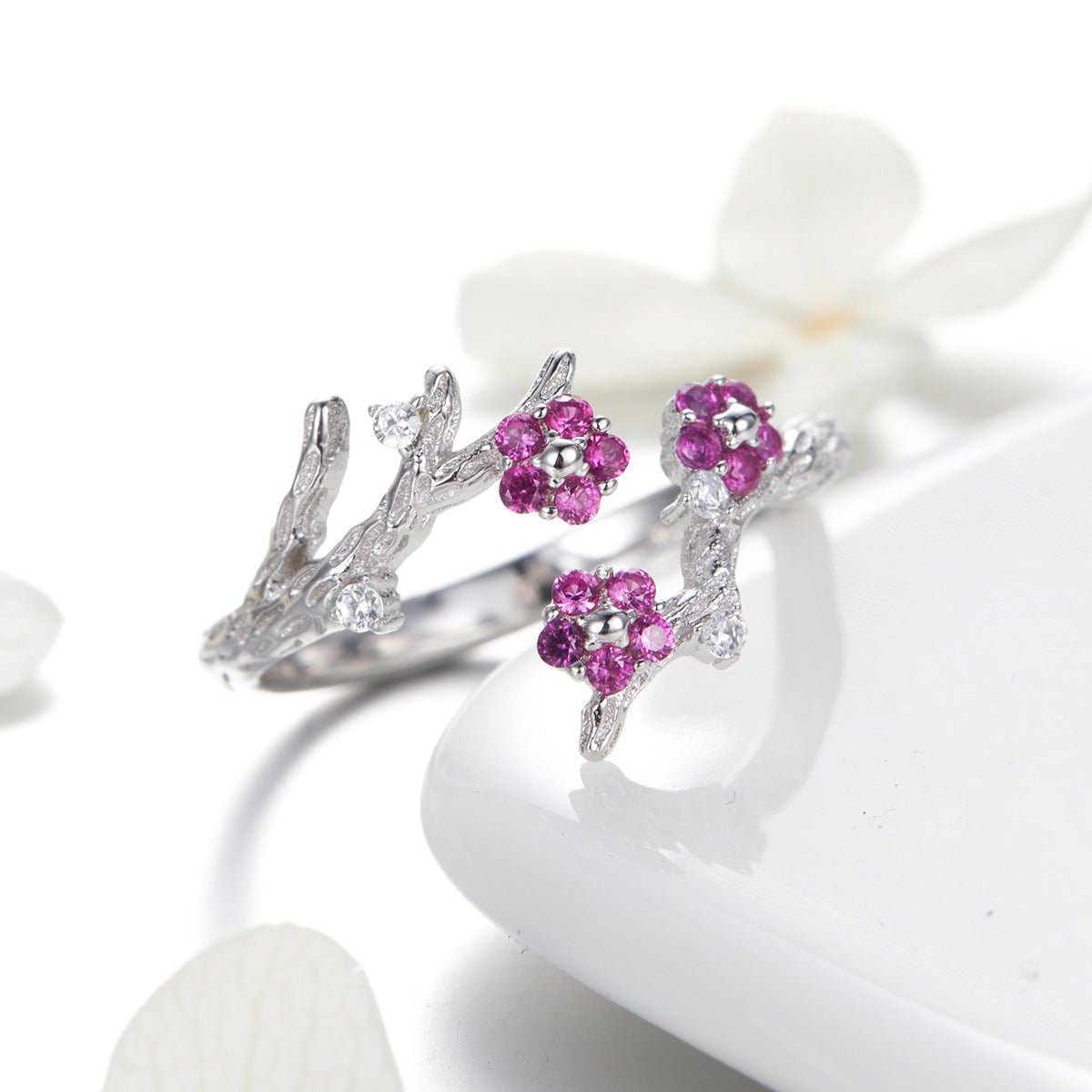 Bague Réglable Jardin de Fleurs Roses