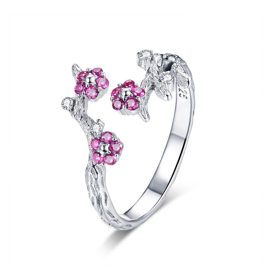 Bague Réglable Jardin de Fleurs Roses