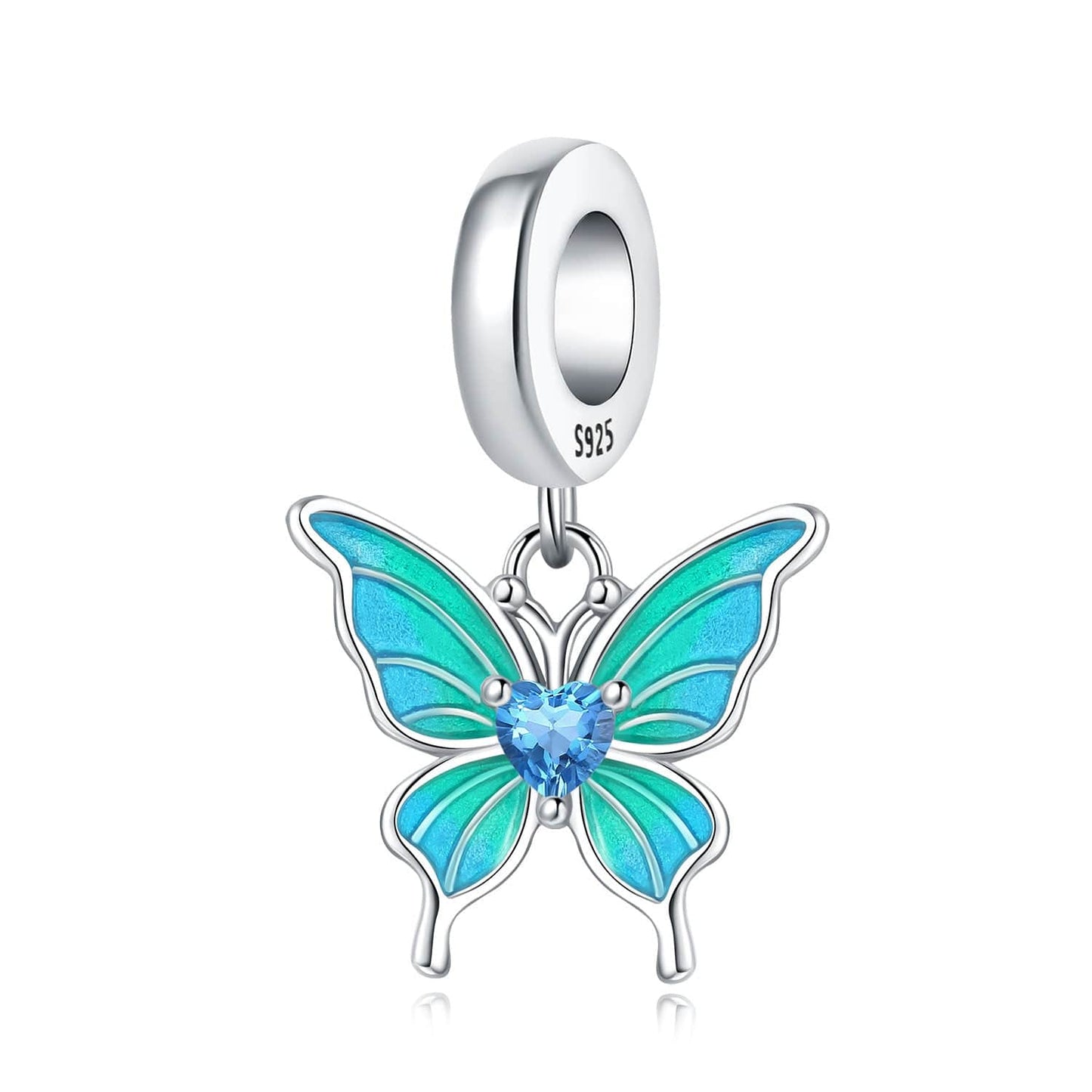 Charm Pendant Papillon Bleu