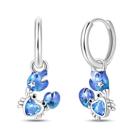 Créoles Crabe Bleu et Étoile de Mer Cœur