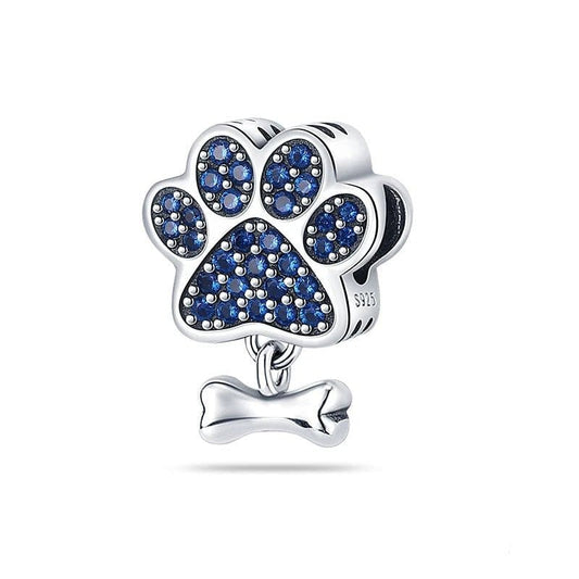 Charm Patte de Chien Bleue
