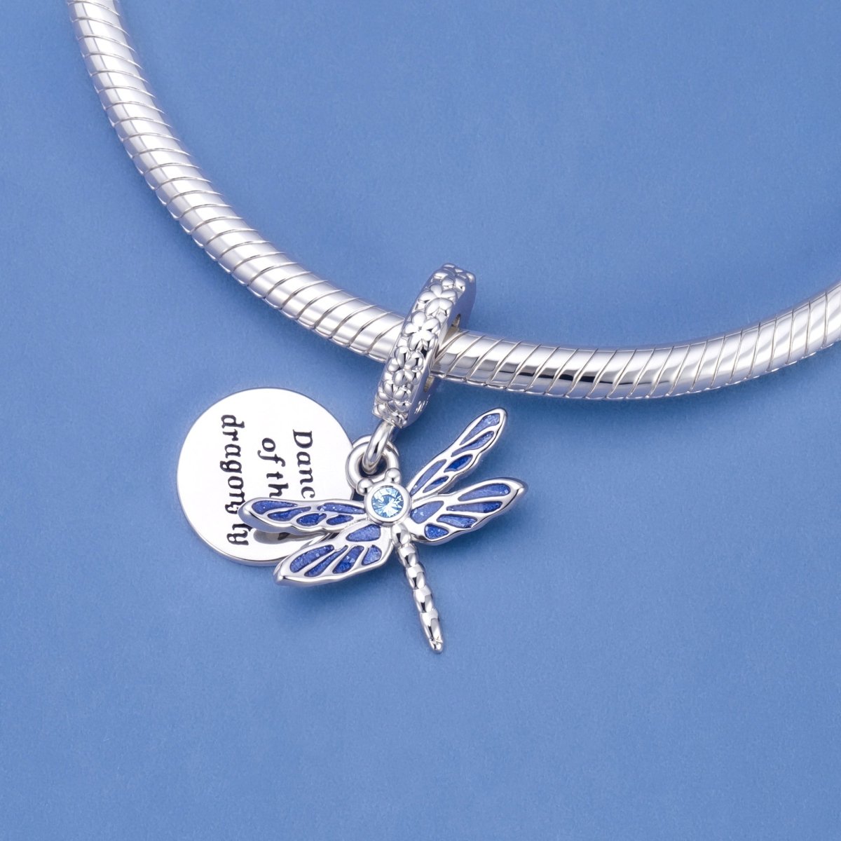 Charm Pendant Libellule Bleue