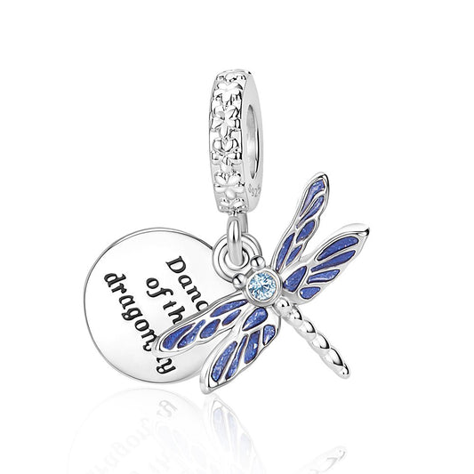 Charm Pendant Libellule Bleue