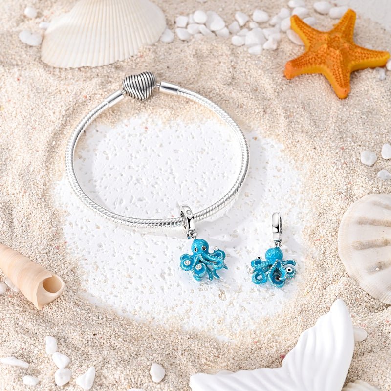 Charm Pendant Pieuvre Bleue