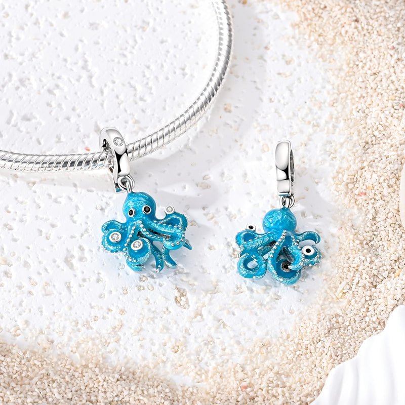 Charm Pendant Pieuvre Bleue