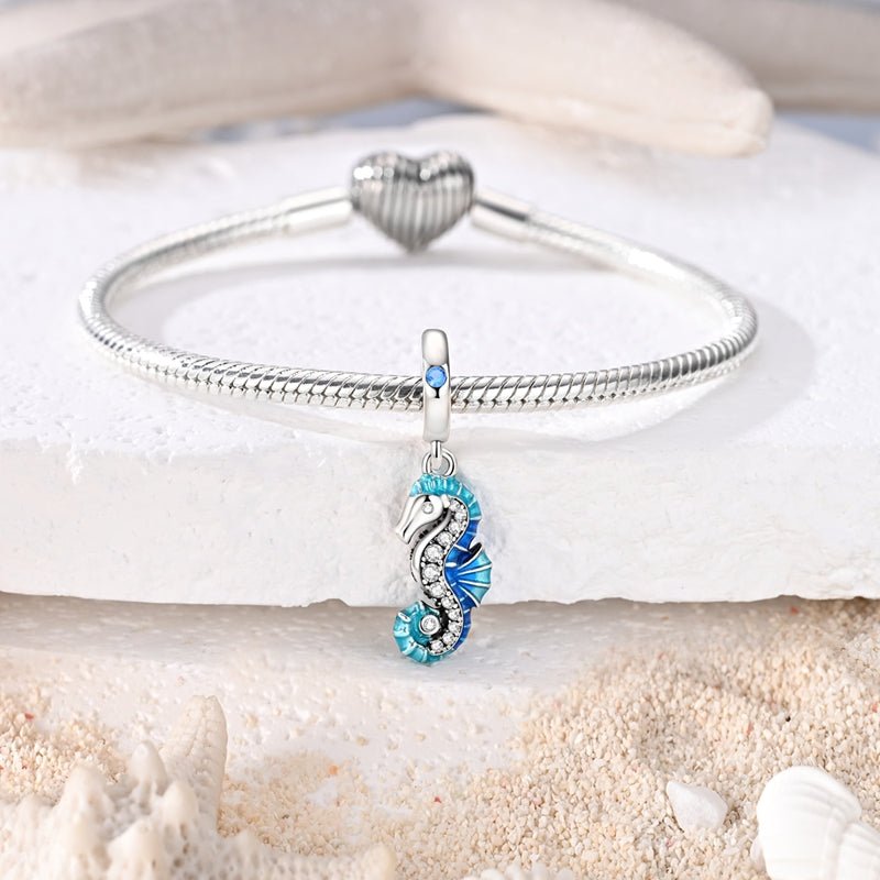 Charm Pendant Hippocampe Bleu