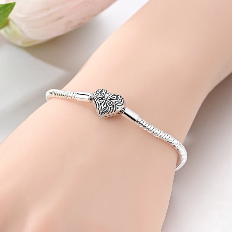Bracelet Chaîne Serpent Cœur Papillon