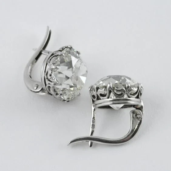 Boucles d'oreilles vintage zircone en argent