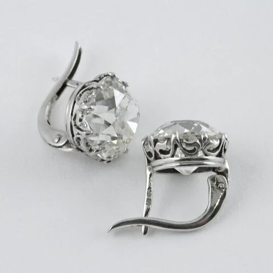 Boucles d'oreilles vintage zircone en argent