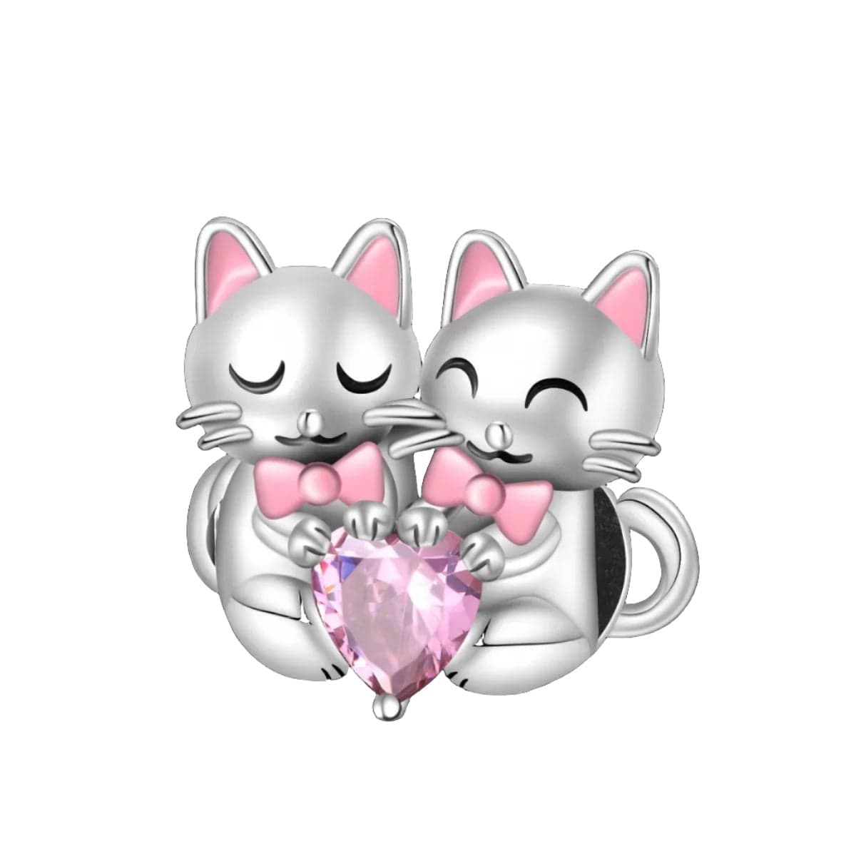 Charm Cœur Couple de Chats
