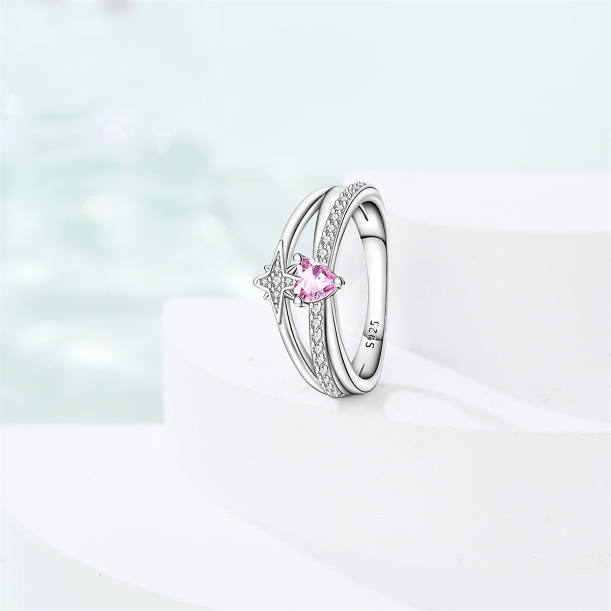 Bague Céleste Cœur Rose