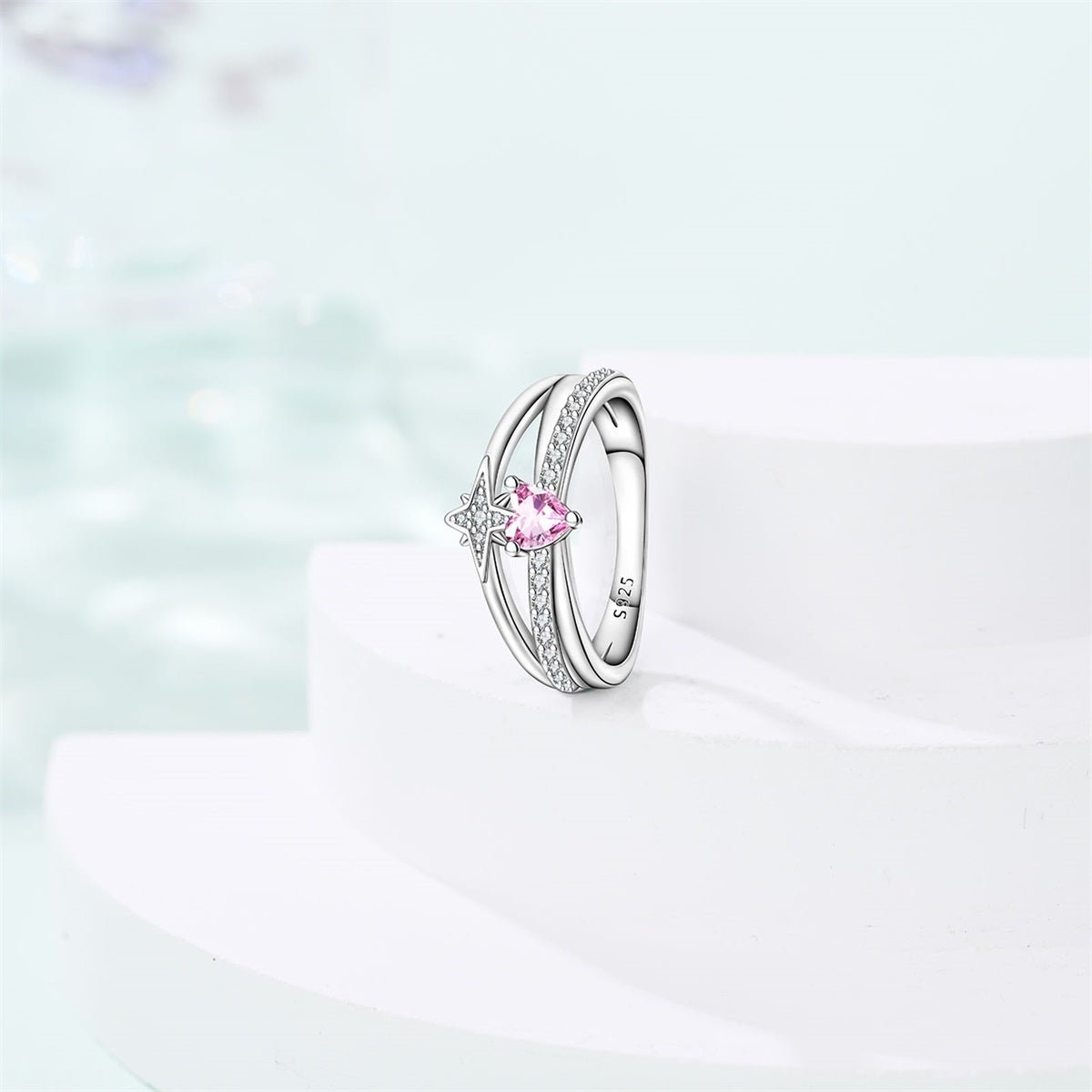 Bague Céleste Cœur Rose