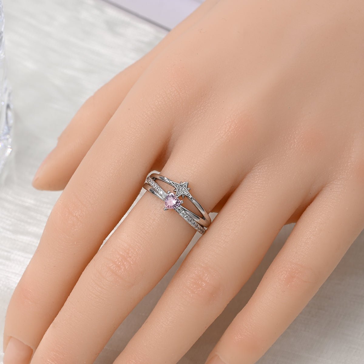 Bague Céleste Cœur Rose