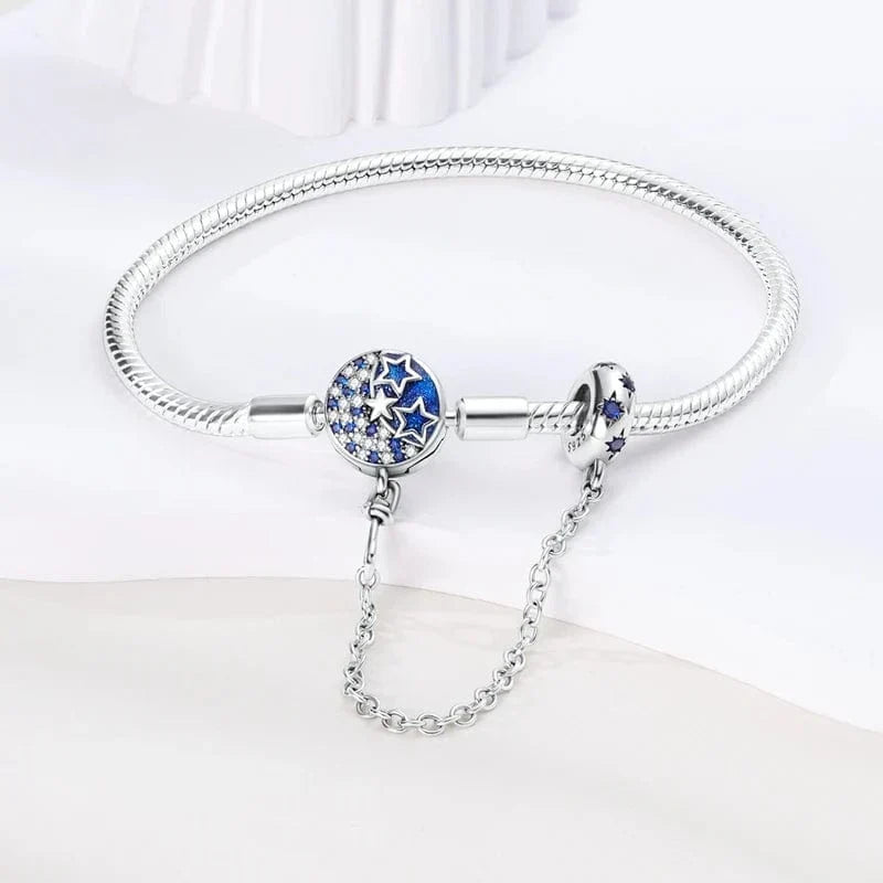Bracelet Céleste Étoiles avec Chaîne de Sécurité