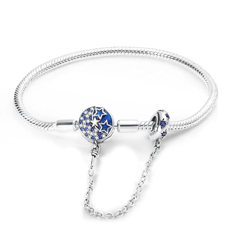 Bracelet Céleste Étoiles avec Chaîne de Sécurité
