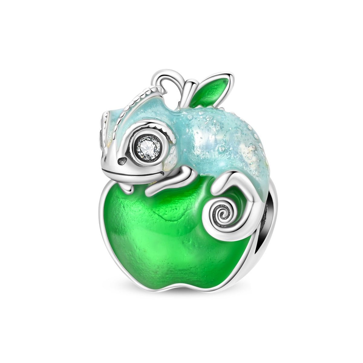 Charm Caméléon sur Pomme Verte